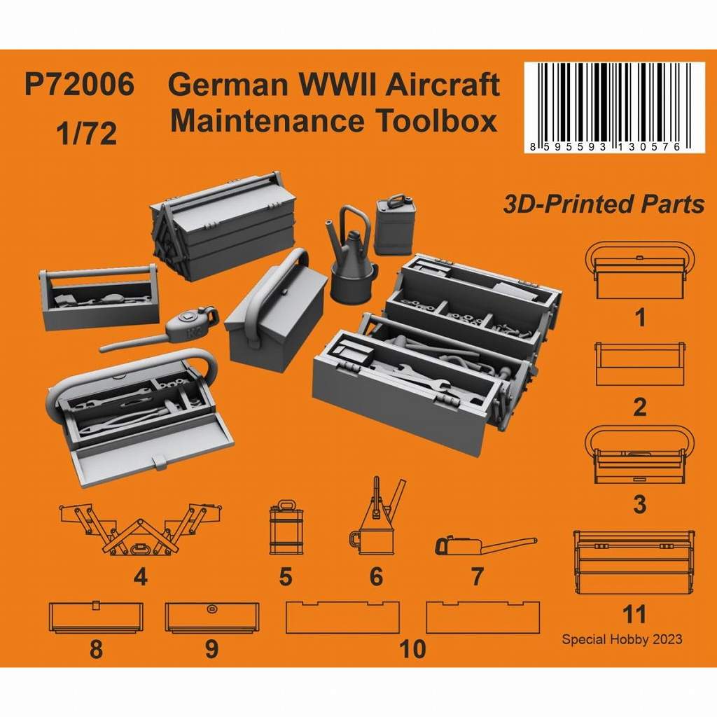 【新製品】P72006 1/72 WW.II ドイツ空軍 整備工具箱セット