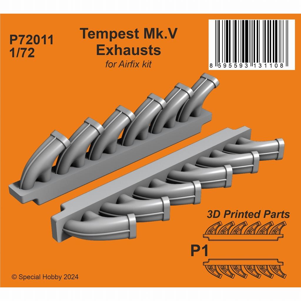 【新製品】P72011 1/72 ホーカー テンペスト Mk.V 排気管(エアフィックス用)