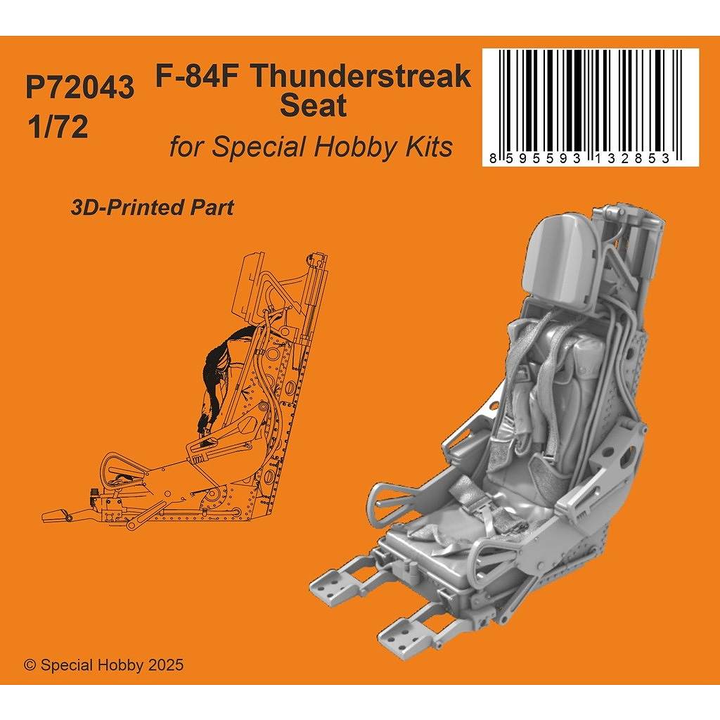 【新製品】P72043 1/72 F-84F サンダーストリーク 射出座席(スペシャルホビー用)