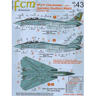 【再入荷】48043)F-14A トムキャット VF-211 チェックメイツ サザン・ウォッチ作戦 1997