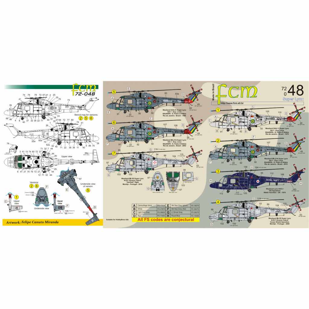 【新製品】72048 ウェストランド リンクス&スーパーリンクス ブラジル/ポルトガル/イギリス