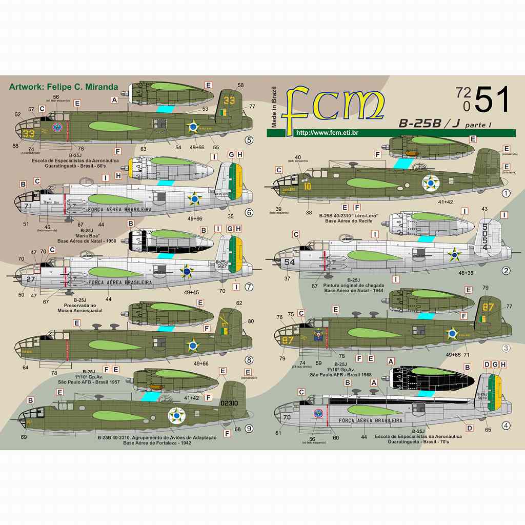 【新製品】72051 ノースアメリカン B-25B/B-25J ブラジル空軍