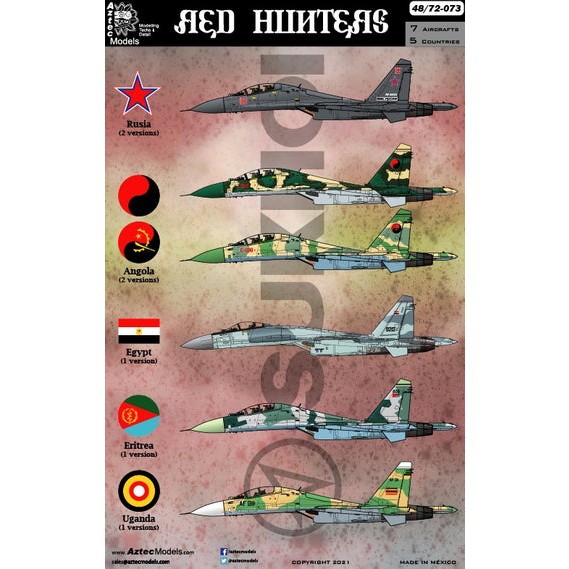 【新製品】AZD48073 Red Hunters Sukhoi Su-27, Su-30 & Su-35 from Russia, Angola, Egypt, Eritrea and Uganda