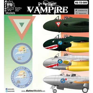 【新製品】AZD48080 de Havilland DH.100 Mk.III & T.11 Vampire of the Mexican Air Force