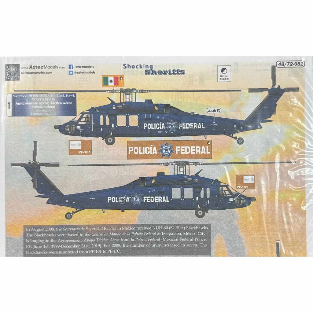 【新製品】AZD48081 Shocking Sheriffs v2 Sikorsky UH-60 Blackhawk from the Mexican Policia Federal