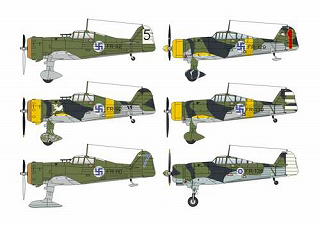 【再入荷】48124 フォッカー D.XXI-3/4 フィンランド空軍 デュオパック