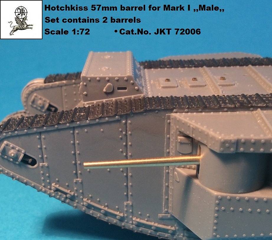 【新製品】JKT72006)イギリス マークI戦車 メール 57mm砲砲身