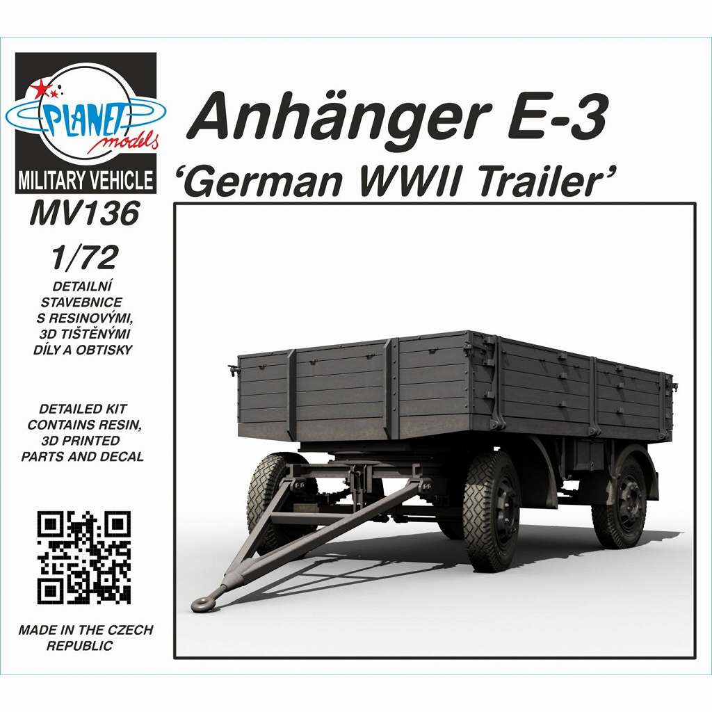 【新製品】MV136 1/72 WW.II ドイツ軍 E-3型 3トントレーラー