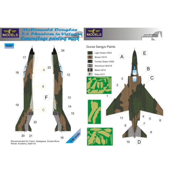 【新製品】M4860 マクドネル・ダグラス F-4 ファントムII ベトナム迷彩マスキングシール