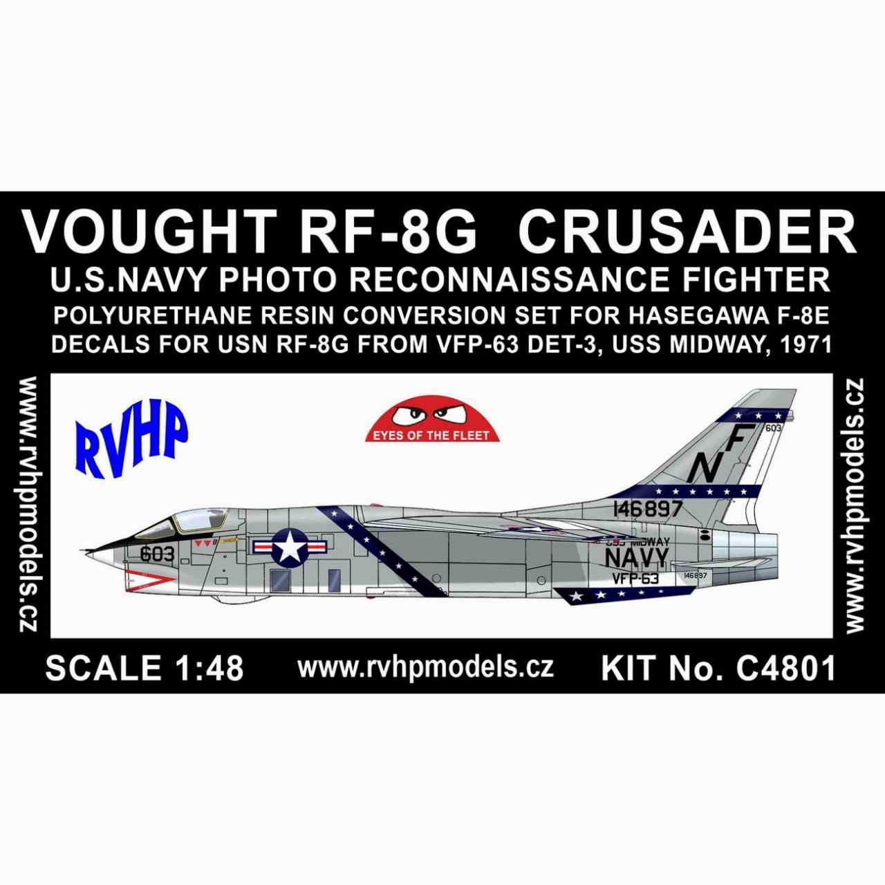 【新製品】C4801 ヴォート RF-8G クルセイダー 改造キット VFP-63 USSミッドウェイ
