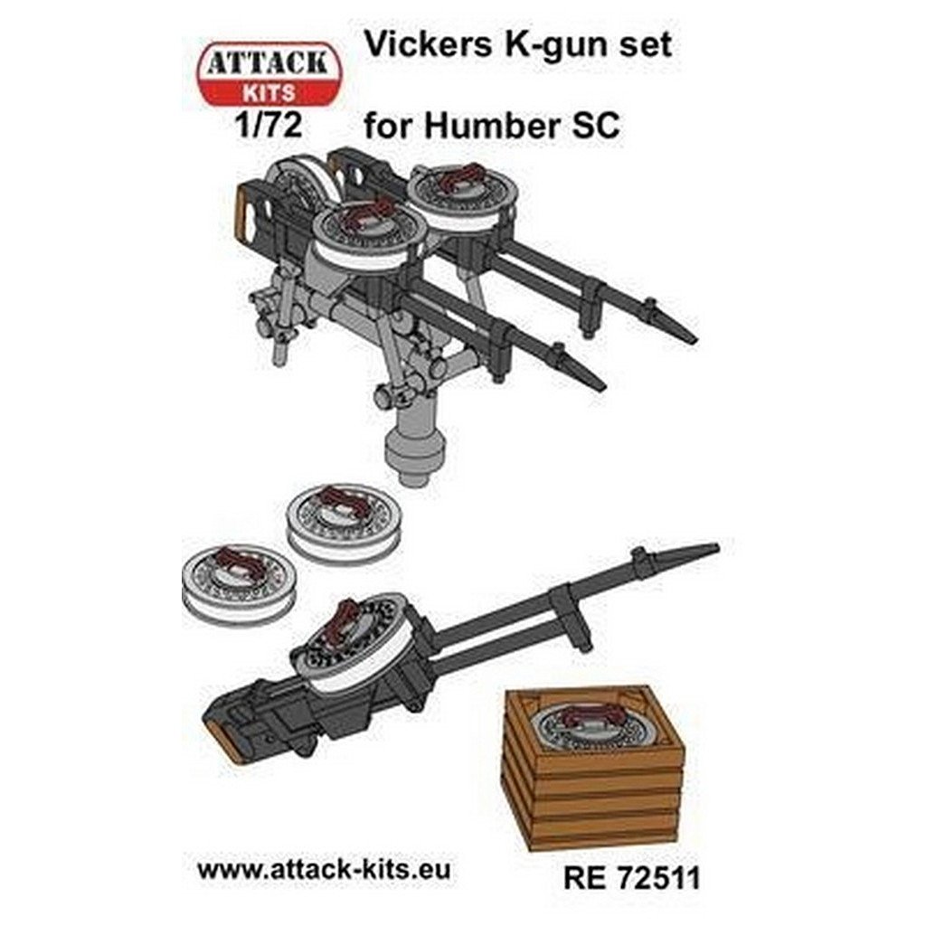 【新製品】RE72511 1/72 ビッカースK 機関銃セット (ハンバー装甲車用)