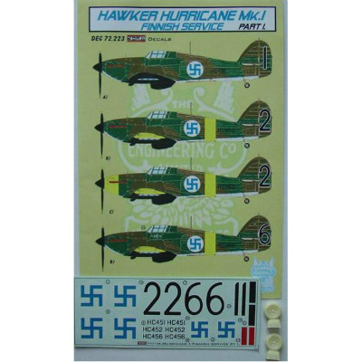 【新製品】[2009057922301] DEC72223)ホーカー ハリケーンMk.I フィンランド軍 Part.I