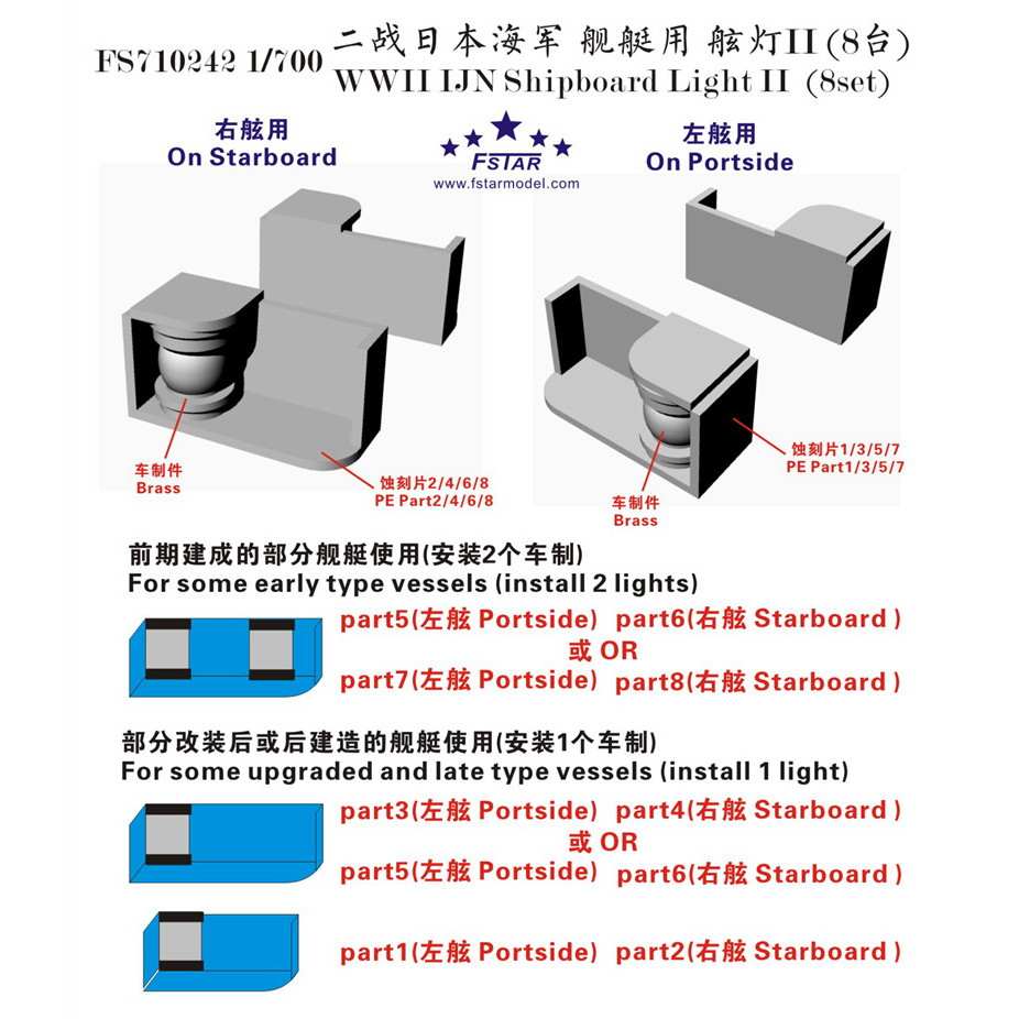 【新製品】FS710242 WWII 日本海軍 艦艇用 舷灯2