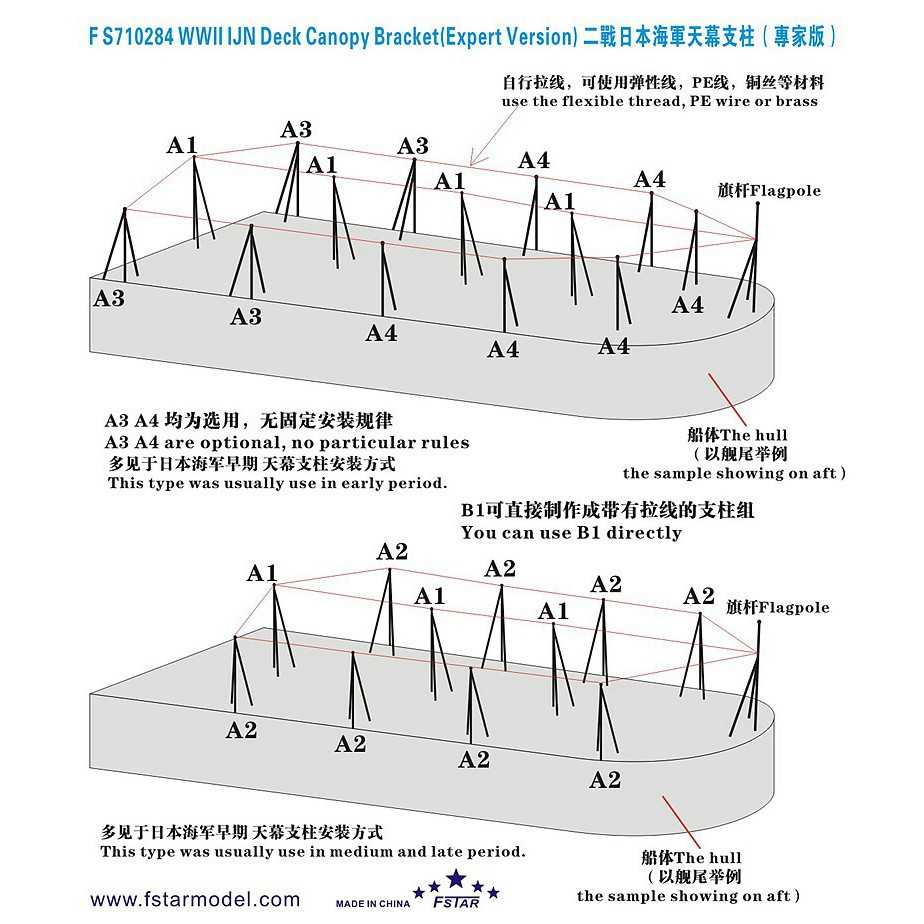 【新製品】FS710284 日本海軍 艦艇用 天幕支柱（上級者用）