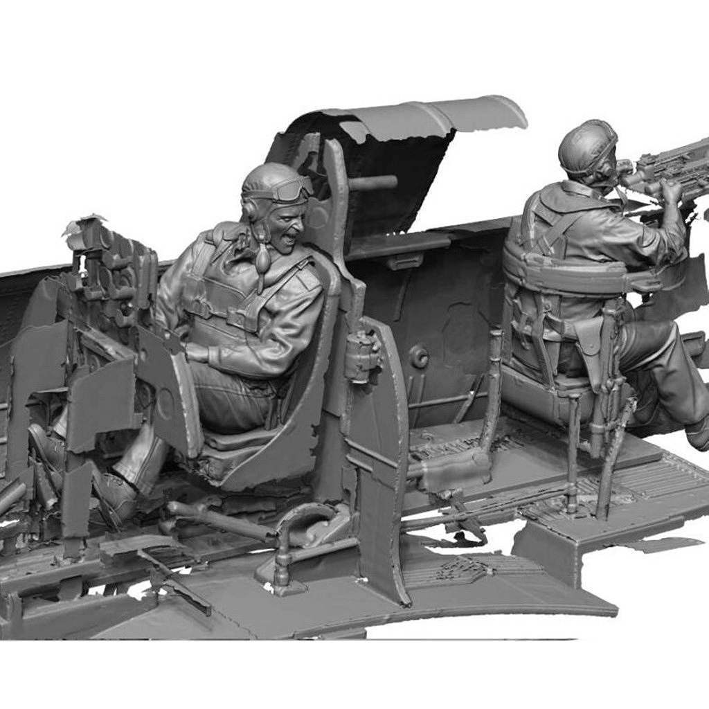 【新製品】LF0154 WWII アメリカ海軍パイロット&後部銃手 2 交戦中 (頭部4種) フィギュア2体
