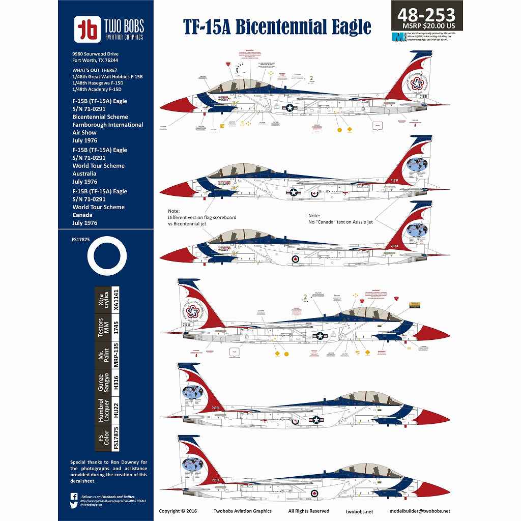 【新製品】48253)TF-15A イーグル アメリカ建国200周年