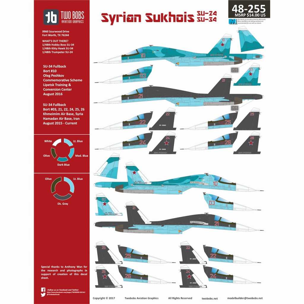 【新製品】48255)シリア空軍 スホーイ Su-24 フェンサー/Su-34 フルバック