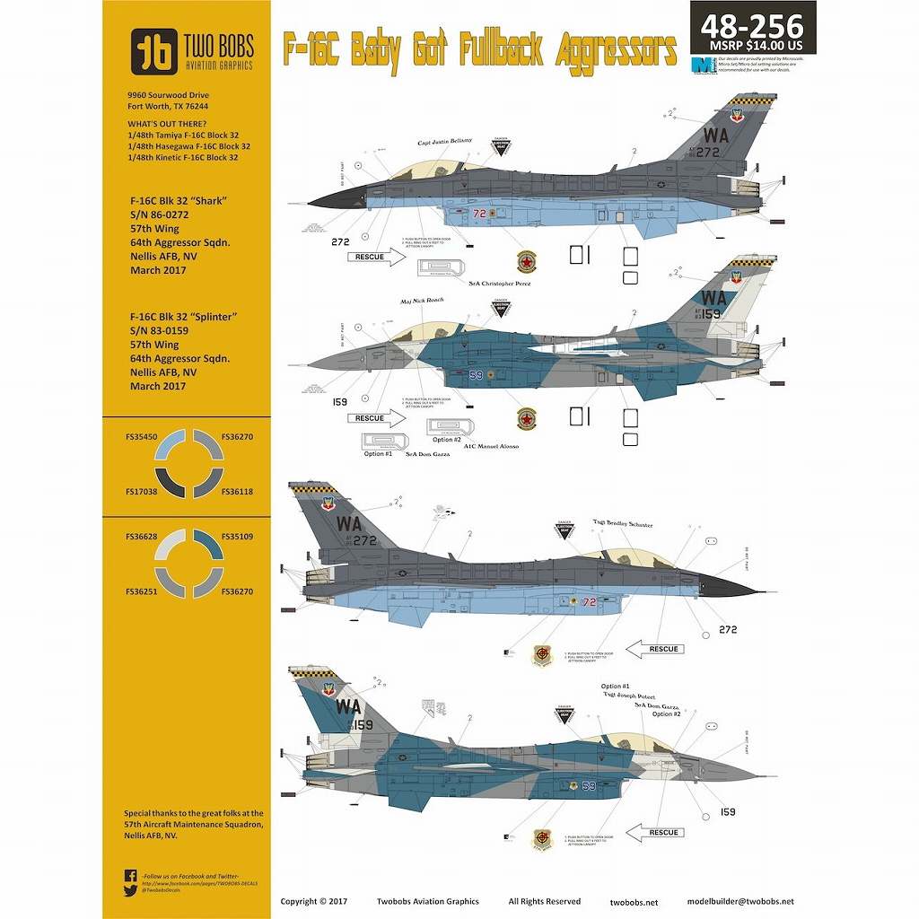 【再入荷】48256 F-16C ベイビー・ゴット・フルバック アグレッサーズ