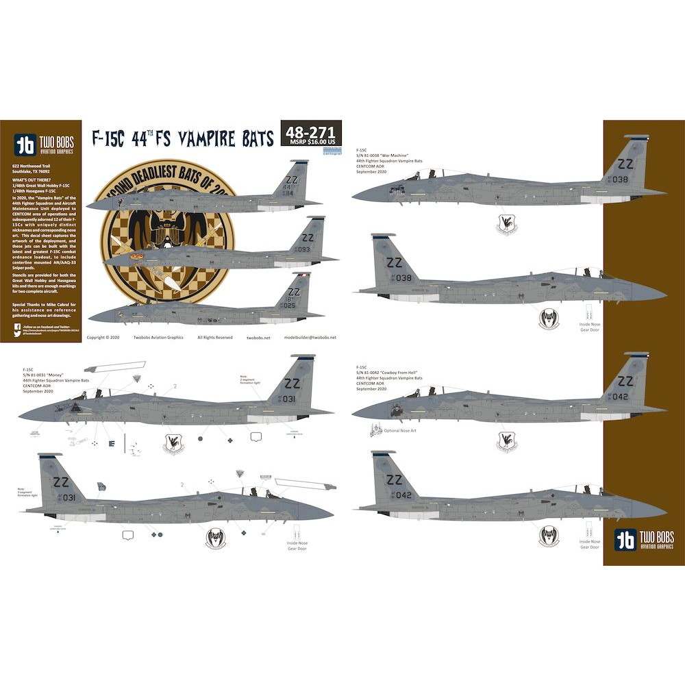 【新製品】48271 マクドネル・ダグラス F-15C イーグル 44thFS ヴァンパイア・バッツ