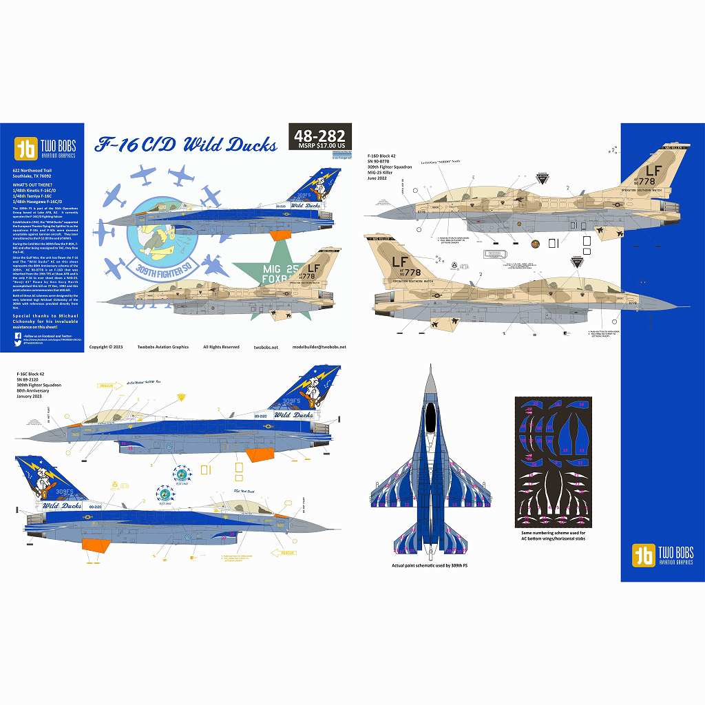 【再入荷】48282 Lockheed-Martin F-16C/D Wild Ducks The 309th FS is part of the 56th Operations Group based at Luke AFB, AZ. It currently operates the F-16C/D Fighting Falcon