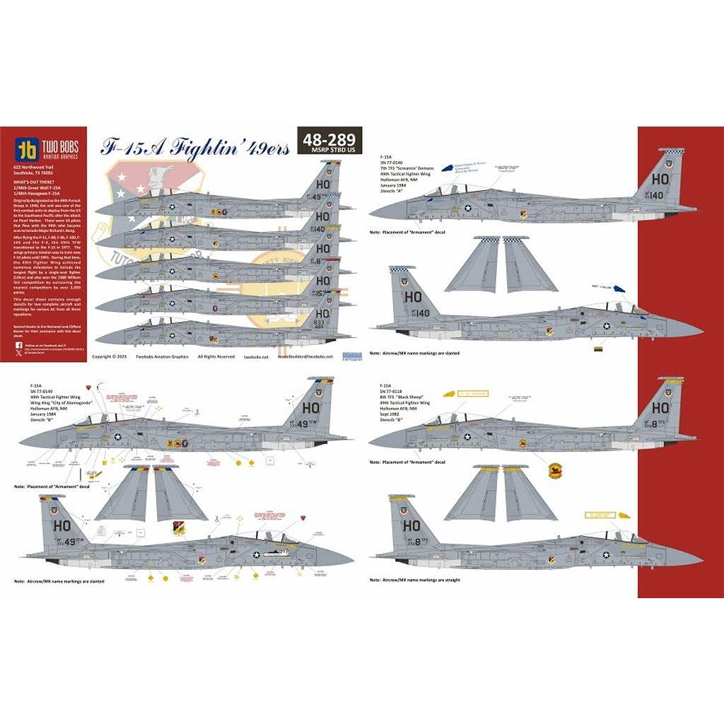 【新製品】48289 マクドネル・ダグラス F-15A イーグル ファイティン・フォーティナイナーズ
