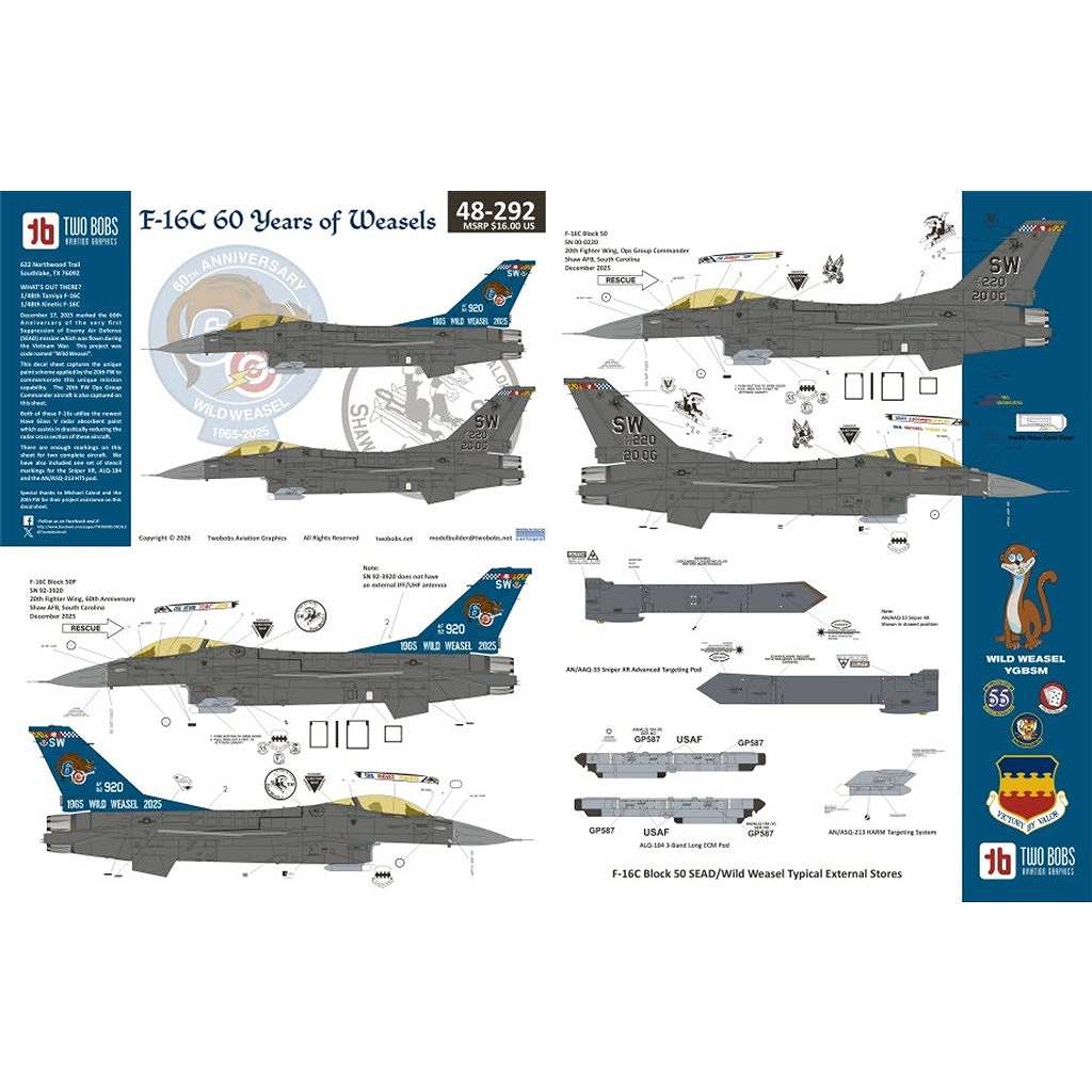 【新製品】48292 ロッキード・マーティン F-16C 「ワイルド・ウィーゼル60周年」