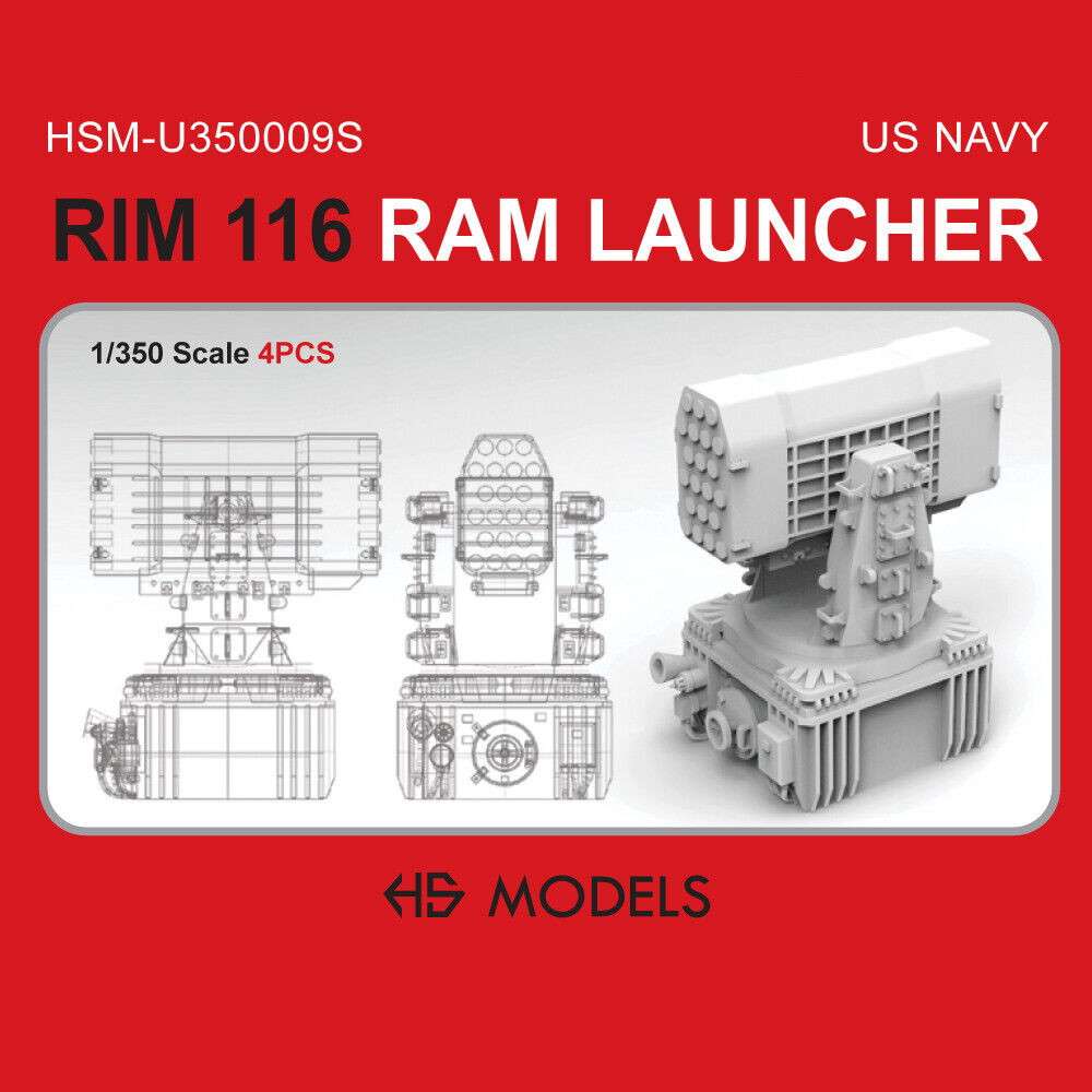 【新製品】HSM-U350009S 1/350 米海軍 RIM-116 RAM 近接防空ミサイル