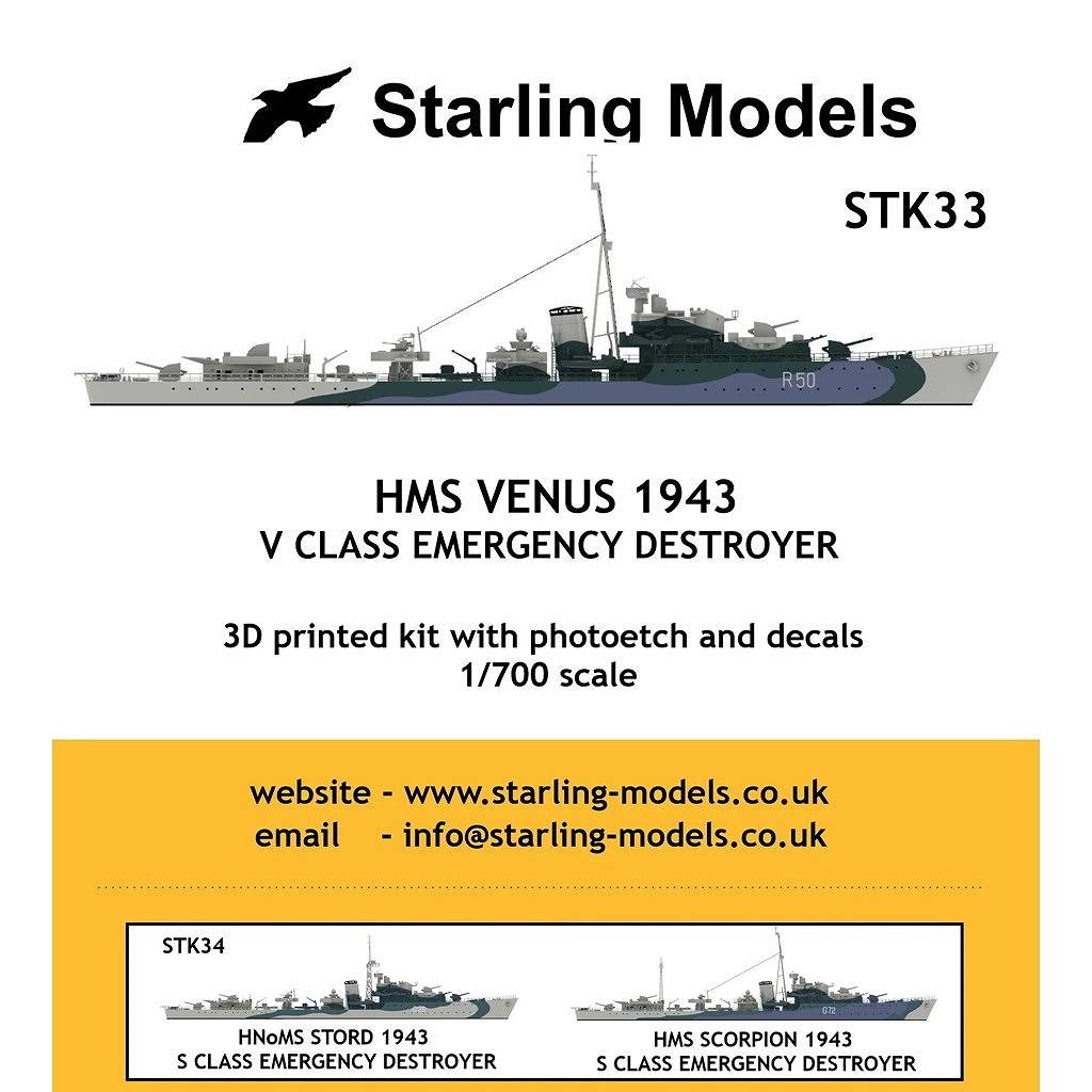 【新製品】STK33 英海軍 V級駆逐艦 ヴィーナス Venus 1943