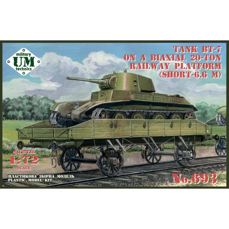 【新製品】693 露 BT-7 快速戦車&20t短車体フラットカー 1937