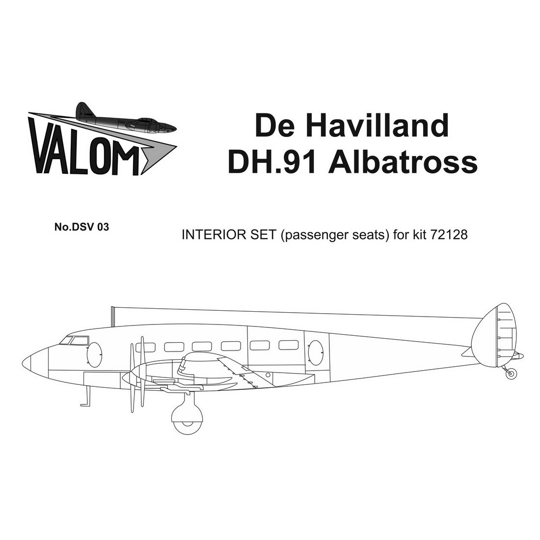 【新製品】DSV03 デ・ハビランド DH.91 アルバトロス用 乗客キャビン内装パーツ