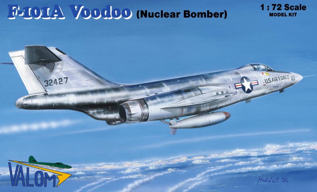 【新製品】72124)マクダネル F-101A ヴードゥー 戦闘爆撃機 w/Mk.7 戦術核兵器(爆弾用トレーラー付）