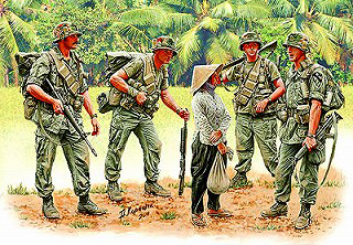 【新製品】[2010463509901] 3599)米 第一空挺騎兵師団4体+民間女性1体 ベトナム戦