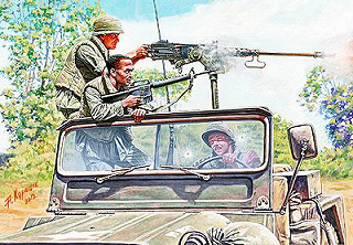【新製品】[2010463510501] 35105)米 ベトナム戦 兵士3体車上射撃シーン+解放戦線兵2体