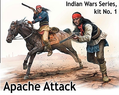 【新製品】35188)インディアン戦争 アパッチ攻撃 米先住民兵士2体+馬