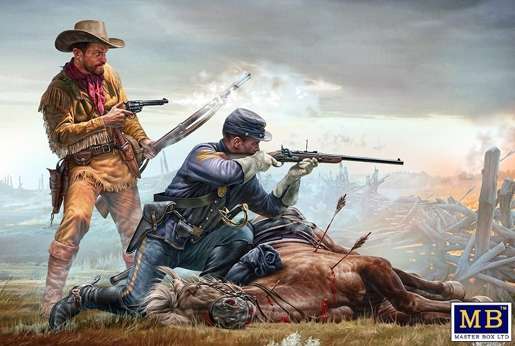 【新製品】35191)インディアン戦争 最終決戦 白人騎兵隊+馬
