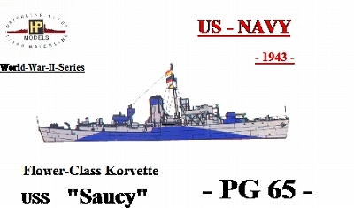 【新製品】[2010657102307] US-023)フラワー級コルベット PG-65 ソーシー Saucy 1943