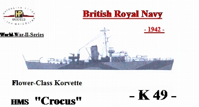 【新製品】[2010657403008] GB-030)フラワー級コルベット K-49 クロッカス Crocus 1942