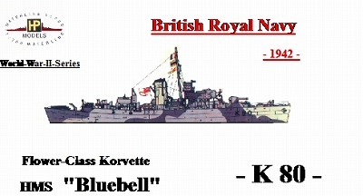【新製品】[2010657403107] GB-031)フラワー級コルベット K-80 ブルーベル Bluebell 1942