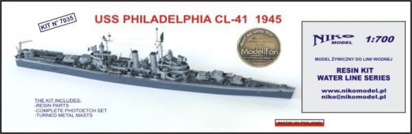 【再入荷】7035 ブルックリン級軽巡洋艦 CL-41 フィラデルフィア Philadelphia 1945
