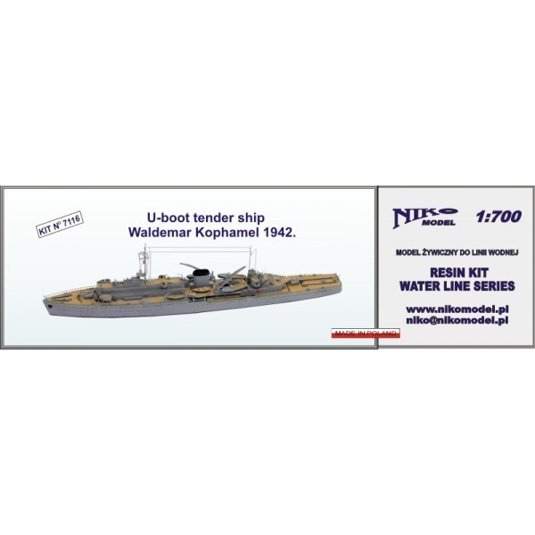 【新製品】7116 独海軍 ヴィルヘルム・バウアー級潜水母艦 ヴァルダマー・コファメル Waldemar Kophamel 1942