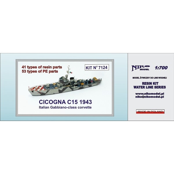 【新製品】7124 伊海軍 ガッビアーノ級コルベット艦 C15 チコーニャ Cicogna 1943