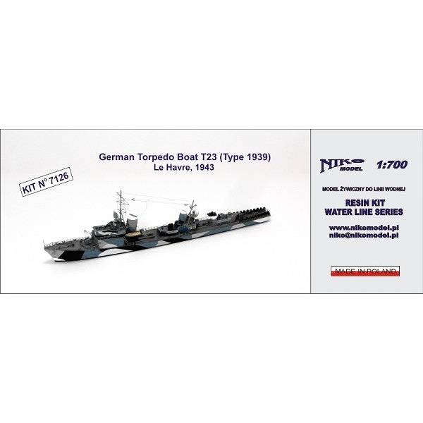 【新製品】7126 独海軍 T22型水雷艇(1939年型水雷艇) T23 ル・アーヴル Le Havre 1943