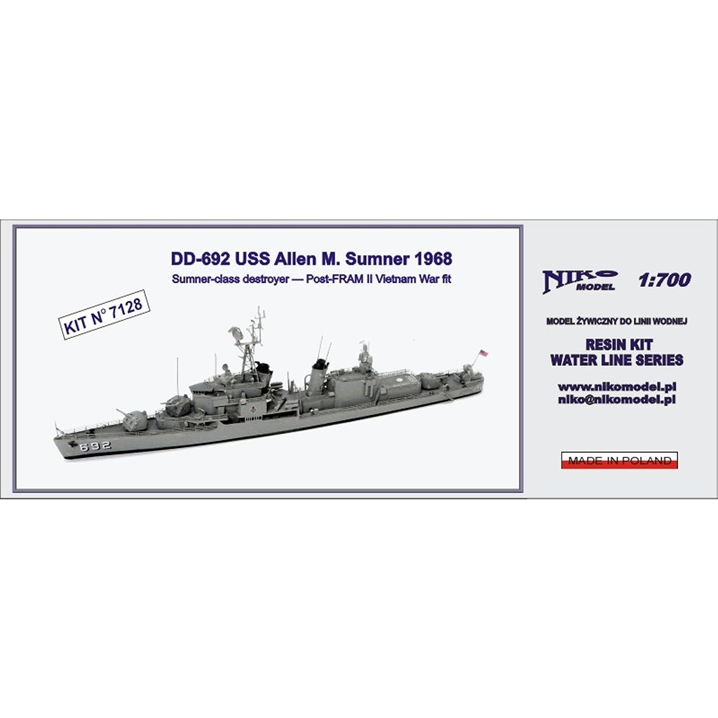 【新製品】7128 米海軍 アレン・M・サムナー級駆逐艦 DD-692 アレン・M・サムナー 1968 FRAM-II改修後 ベトナム戦争