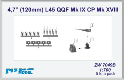 【新製品】ZW7049B)英海軍 4.7インチ120mm砲 L45 QQF Mk.IX CP Mk.XVIII