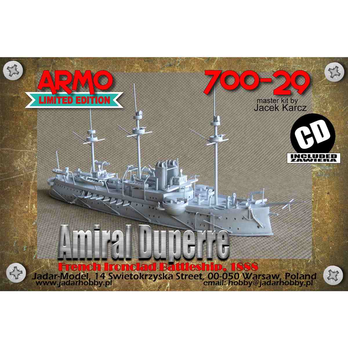 【新製品】700-29 仏海軍 装甲艦 アミラル・デュプレ Amiral Duperre 1888