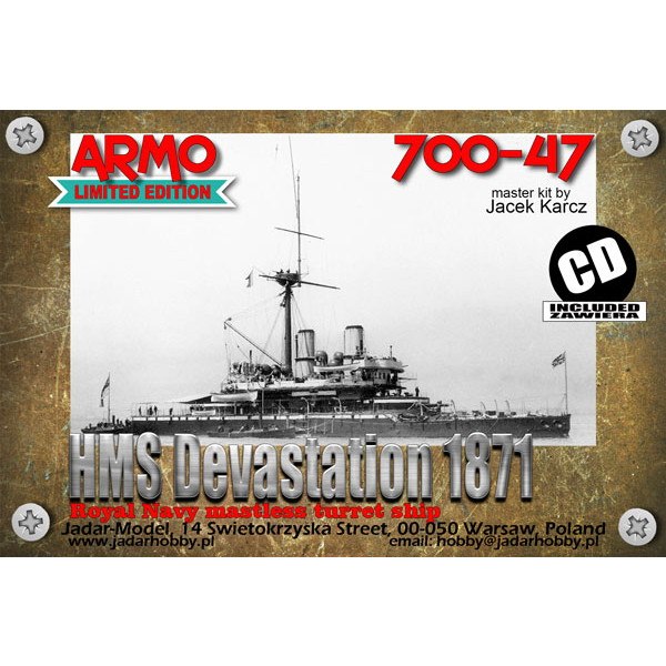 【新製品】700-47 英海軍 デヴァステーション級装甲艦 デヴァステーション Devastation 1871