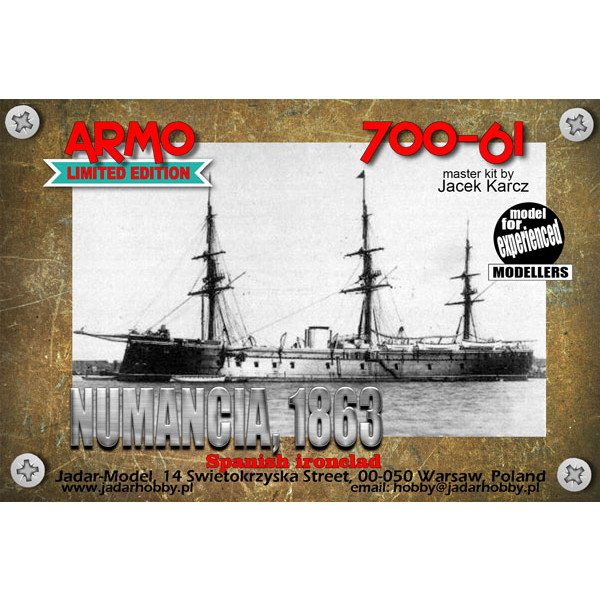 【新製品】700-61 スペイン海軍 装甲艦 ヌマンシア Numancia 1863
