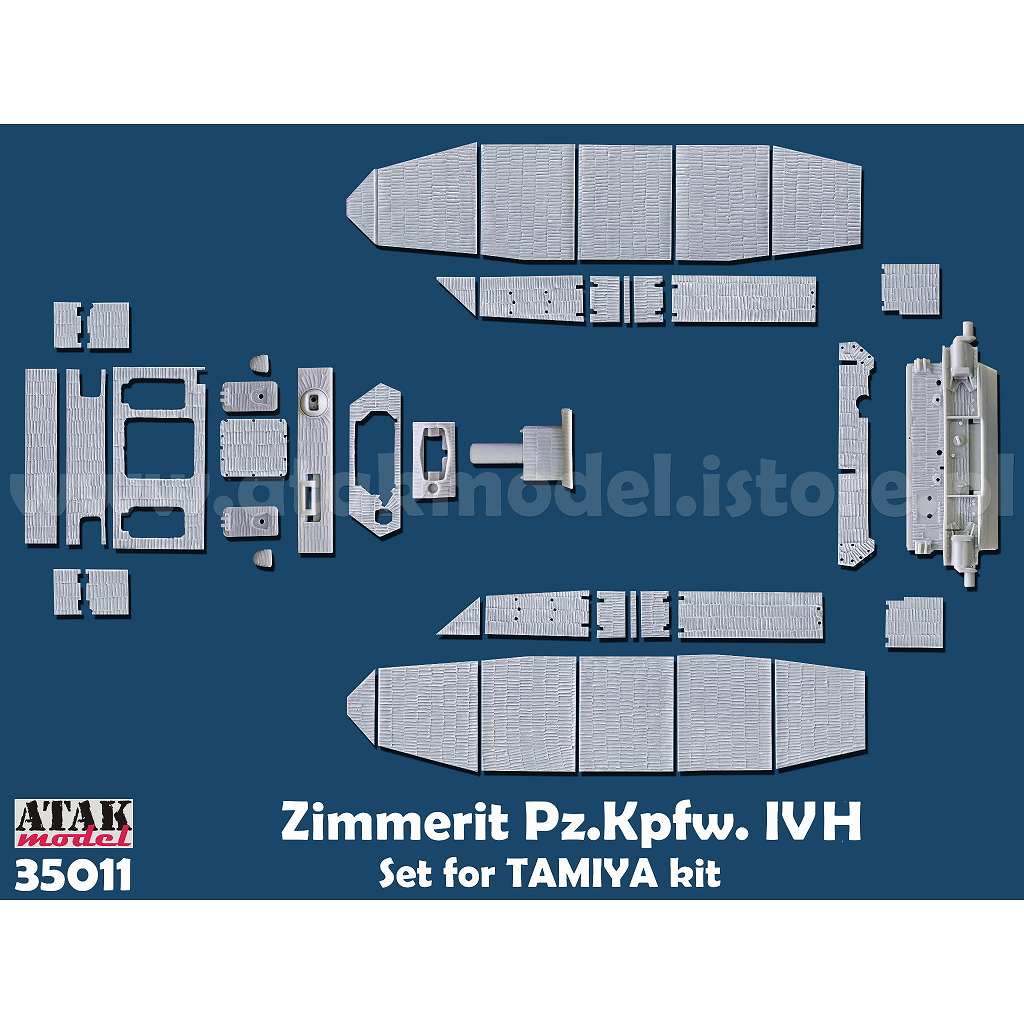 【新製品】35011 1/35 WWII ドイツ IV号戦車H型用ツィンメリットセット(タミヤ用)