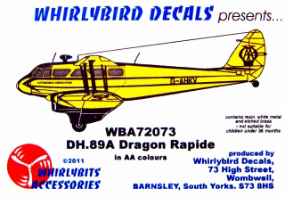 【新製品】[2011297307305] WBA72073)デ･ハビランド DH89A ドラゴンラピード AA塗装