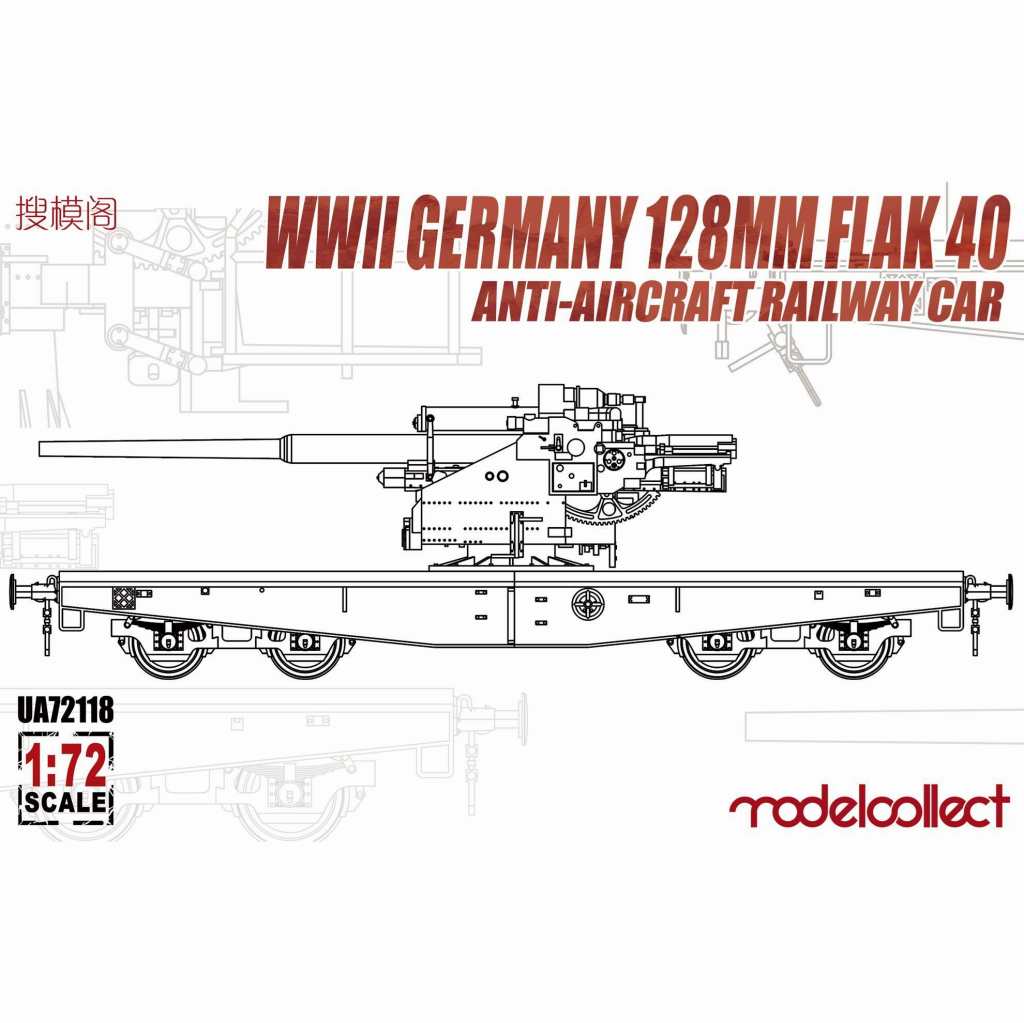 【新製品】UA72118 ドイツ軍 128mm FlaK 40 高射砲搭載貨車